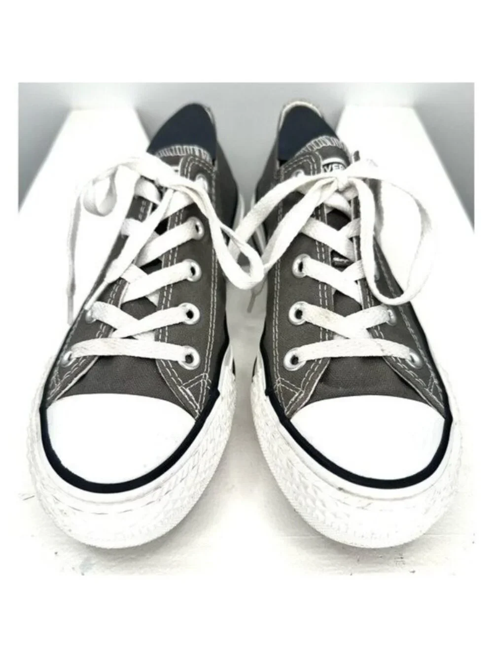 Converse Chuck Taylor All Star Ox Gray Low Top Sneakers Mens 4 Womens 6 Canvas - Picture 2 of 12